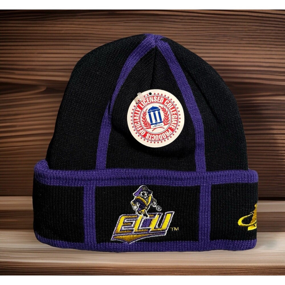 Vintage East Carolina Pirates Beanie Logo Athletic NCAA Sports Hat Cap Black NWT